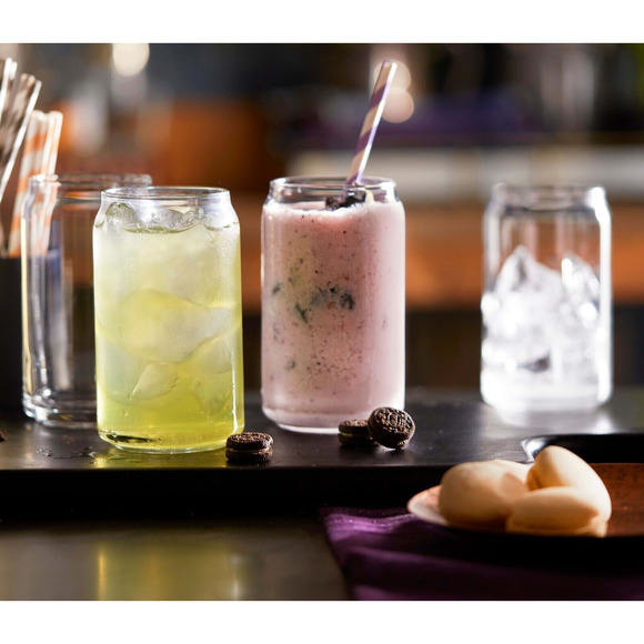 Libbey Classic 5.3" Can Tumbler Glasses 16 Oz Set of 4 New in Box Clear NIB - Picture 3 of 3